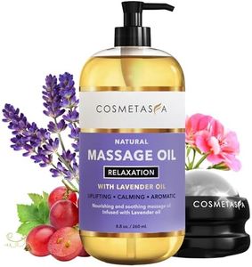 Lavender Relaxation Massage Oil with Massage Roller Ball - No Stain 100% Natural Blend of Spa Quality Oils for Calming, Aromatic, Soothing Massage Therapy