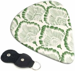 KWSAAHU Guitar Picks-Medium（0.71mm） Guitar Pics Acoustic for Electric Ukulele Bass, Unique Picks 6PCS Bring a Storage Bag Suitable Guitar Players Music Lovers - Green Leaves