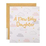 Hallmark Baby Daughter Birth Congratulations Card From The Studio - Contemporary Design On Textured Board with Gold Foil Lettering