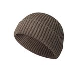 Wioklwe Beanie Hat Men - Fisherman Beanie Trawler Beanie Knitted Cuffed Winter Warm Hat Skullcap Gifts for Men UK (UK, Alpha, One Size, Coffee)