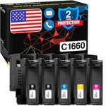 Cartlee Set of 5 Compatible High Yield Laser Toner Cartridges Replacement for Dell C1660, C1660W, C1660cnw, 1660, 1660w, 1660cnw 4G9HP Printers (2 Black, 1 Cyan, 1 Magenta, 1 Yellow)