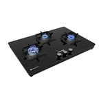 SUNSHINE Slimmest Magnite 3 Burner Glass Hob Top Cooktop Manual Ignition | 2 Years General Warranty (Burner, Gas Valve And Glass - 5 Years), Black