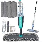 Microfiber Spray Mop for Floor Cleaning Wet Dry,360 Degree Spin Dust mop for Home Kitchen Hardwood Floor Flat Mops with360ML Refillable Bottle Include4 Microfiber Reusable Pads 1 Scrubber and1Holder