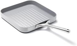 Caraway Square Grill Pan - 11” Grill Pan - Non-Stick Ceramic Coated - Non Toxic, PTFE & PFOA Free - Oven Safe & Compatible with All Stovetops - Gray