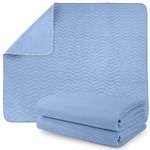 Utopia Bedding (Pack of 2) Waterproof Incontinence Toddler Mattress Pads Quilted Washable & Absorbent Bed Pad for Adults and Kids 34 x 36 inches (Blue)