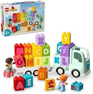 LEGO DUPLO Town Alphabet Truck Toy, Toddler Learning Toy for 2 Plus Year Old Boys & Girls, Vehicle Construction Set with ABC Bricks and 2 Figures, Educational Kids' & Baby Toy 10421