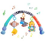 Baby Arch Pram Toys for Babies 0-6 Months Pushchair & Pram Toys with Rattle/Squeak Musical Sensory Hanging Crib Arch Mobile Toys Stroller Toys for Newborn Infant Boys Girls