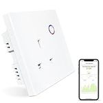 XENON Smart WiFi Wall Outlet with Energy Monitoring, Overload Protection Wall Outlet, Works with Alexa Google Home, Timer, Voice, Remote Control, White, 1-Pack, 86 * 86 * 39 mm (SM-PW801-K W1)