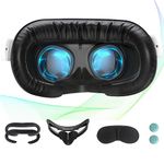 Face Cushion Pad for Oculus Quest 2 Accessories - Hanpusen VR Fitness Facial Interface Bracket Cover,with Lens Cover,Nose Pad,Shakes Stick Caps,Sweat-Proof PU Leather Foam Pad Replacement
