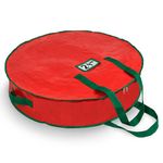 Christmas Wreath Storage Bag - 24" X 7" - Durable Tarp Material, Zippered, Reinforced Handle and Easy to Slip The Wreath in and Out. Protect Your Holiday Wreath from Dust, Insects, and Moisture.…