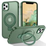 DUEDUE Magnetic for iPhone 11 Pro Max Case [Compatible with MagSafe] Translucent Matte Phone Case iPhone 11 Pro Max Slim Shockproof Protective Cover for iPhone 11 Pro Max Phone Case 6.5",Green