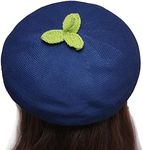 Blueberry Beret Three Leaves Hat Plant Cosplay Vintage Cap Xmas Gift Lovely Decor