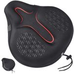 Zacro Wide Bike Seat Cushion, Gel Padded Large Bike Seat Cover for Men Women Comfort, 12 x 11inch Oversized Soft Bicycle Saddle Fit for Peloton/Stationary/Spin/Exercise/Indoor/Mountain/Road Bikes