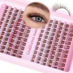 Goddvenus Brown Lash Clusters Natural Wispy Eyelash Clusters for DIY Individual Lashes Extensions 132pcs D Curl Brown Eyelashes Clusters Fluffy Eye Lash Clusters