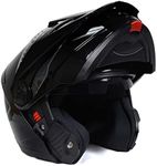 Milwaukee Helmets MPH9821DOT Gloss Black 'Ominous' Dual Sport Advanced Motorcycle Modular Helmet for Men and Women Biker - X-Large
