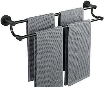 Alise Bath Double Towel Bars,Towel Hanger Towel Racks for Bathroom,Wall Mount Towel Holder SUS304 Stainless Steel Towel Rails 24 Inch,Matte Black,GOY4600-B