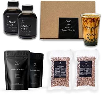 Brown Sugar Boba Tea Kit with Boba Pearls | Brown Sugar Syrup Bubble Tea Kit up to 40 Drinks | Black Sugar Boba Tea