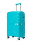 ATX Luggage 24" Medium Suitcase Ultra Lightweight Durable Polypropylene Hard Shell Suitcase with 4 Dual Spinner Wheels and Built-in TSA Lock (Turquoise, 65 Liters)