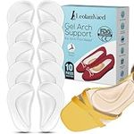 Reusable Arch Support Inserts for Plantar Fasciitis Relief, Self-Adhesive Arch Support Insoles for Flat Feet, Thicken Gel Foot Arch Support Insoles for Women and Men to Relieve Feet Pressure- 5 Pairs