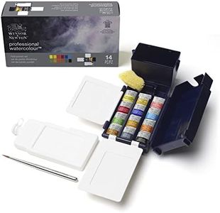 Winsor & Newton Professional Half Pans Watercolour 13 Piece Set Field Box, Multicolor, 190685