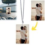 Custom Car Rear View Mirror Hanging Ornament with Photo - Personalized Acrylic Picture Car Pendant Decor (Rectangular)