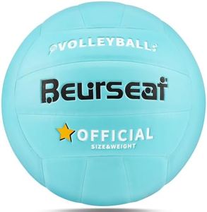Beurseaf Volleyball, Soft Touch Beach Volleyball, Indoor Outdoor Volleyball for Beach Game Training, Official Size 5 (Light Blue)