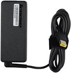 Lenovo 65W USB Slim Tip Rectangular pin Laptop Adapter/Charger with Power Cord for Select Models of Lenovo Laptops (888015000, Black)