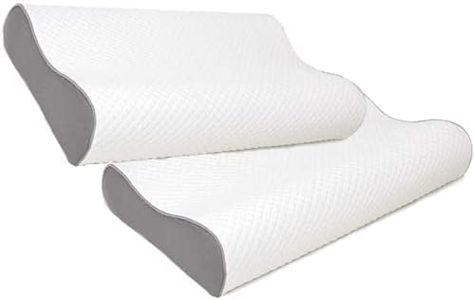 MOJOREST Orthopedic Memory Foam Pillow, Set of 2 Cool Gel Infused Cervical Memory Foam Pillow for Neck and Shoulder Pain with Removable Cover,King, White (24"x14"x4")