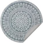 SONGMICS HOME Area Rug, 5.3 ft Dia. Round Rug for Bedroom, Non-Slip Carpet, Home Decor, for Living Room, Bedside, Single Sofa, Study, Machine Washable, Boho Style, Charcoal Gray UTAR052G02