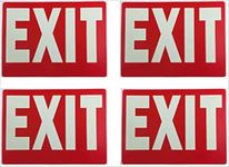 Exit Sign Glow-in-The-Dark Exit Sign, 12 by 8 Inches, Photoluminescent By natraco (4 Pack)