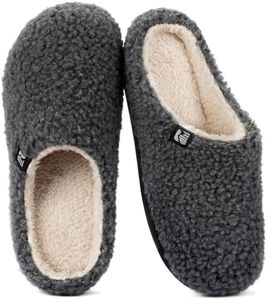 RockDove Women's Sherpa Fleece Clog Slipper, Size 5/6 UK Women, Dark Gray