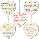 5 Pieces Friendship Wooden Hanging Heart Plaque Friends Wooden Hanging Heart Sign Friendship Hanging Heart Wooden Chip Friendship Heart Wooden Hanging Tag for Friend Present, Wall Home Decoration