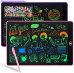 Duemste 2 Pack LCD Writing Tablet 15 inch,LCD Writing Tablet for Kids with Lockable Erase Button,Screen Doodle Pad Drawing Board Learning Educational Toy for 2 3 4 5 6 Year Old Boys Girls,Pink+Purple