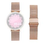 smaate Watch Band Compatible with IDW19 IDW13 IDW17 IDW16 TOZO S3 and compatible with AGPTEK LW11 Smartwatch, 22mm, Metal, Rosegold