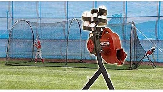 BaseHit & Xtender 24 System – Real Ball Pitching Machine & 24’ x 12’ x 12’ Home Batting Cage Combo