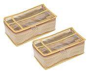 SRAJANAA PVC Material (2 ROD) Zipper Bangle Box/Bangle Organizer Box/Jewellery Storage Box/Jewellery Pouch/Vanity Bag - PACK OF 2 (Beige)