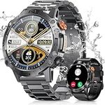 PODOEIL Military Smart Watches for Men with Always on Display, 1.43" AMOLED HD Fitness Watches with 100+Sport Modes/Health Monitor, IP67 Waterproof Tactical Watches Compatible for Android iOS Samsung