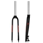 ZTZ 1-1/8" 26/27.5/29" Aluminum Alloy Rigid Disc Brake MTB Fork, 28.6mm Threadless Straight Tube Superlight Mountain Bike Front Forks (Red, 27.5)