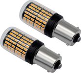 Automaze 1156 BA15S 180 Degree PY21W Led Turn Signal Bulb, Front Rear Backup Light, Canbus Error Free, 2800Lumen 3014 Chipset 144SMD (Pack of 2) (Amber/Yellow)