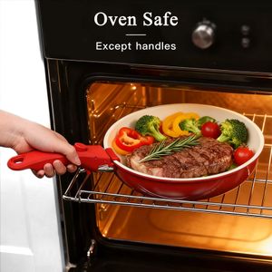 GiPP 11-Piece Ceramic Non-Stick Pots and Pans Set – Detachable Handle, Induction, Oven Safe, Red Gradient