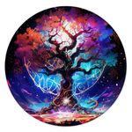 Round Mouse Pad,Gaming Mouse Pad,Non-Slip Rubber Base Mouse Mat with Stitched Edge 7.9 x 7.9 Inch for Laptop Computer(Life Tree)