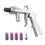 QWORK® Sand Blasting Gun Kit, Sandblaster Air Siphon Feed Blast Gun with 4pcs 4.5mm / 5mm / 6mm / 7mm Ceramic Nozzles for Abrasive Sand Blaster Blasting