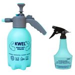 KWEL Heavy Duty Pump Pressure Sprayer and Spray Bottle - Aqua Black with 500ml