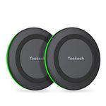 Yootech [2 Pack] Wireless Charger Qi-Certified 7.5W Wireless Charging Compatible with iPhone Xs MAX/XR/XS/X/8Plus,10W for Galaxy Galaxy S10/S10 Plus/S10E/S9,5W All Qi-Enabled Phones (No AC Adapter)