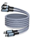 eversame 2 Pack USB C to USB C 3.1 Gen 2 Cable 100W Right Angle Type C Video Output Cable Fast Charging Cable for Oculus Link, MacBook, iPad Pro, Galaxy S22, Google Pixel(Grey-6FT)