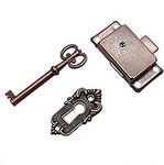 Shiwaki Furniture Lock Antique Red Bronze Cabinet Lock Old Lock Replacement Square-Type Locker Door Lock