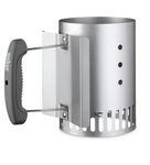 Weber Rapidfire Compact Chimney Starter for Charcoal Barbecues/BBQ Accessory, Lights Charcoal Briquettes Quickly Without Lighter Fluid, Aluminised Steel, 20.5 cm x 14.5 cm x 26.5 cm