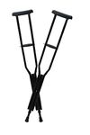KDS SURGICAL Metal Under Arm Auxillary Crutch Pair Height Adjustable Men/Women/Old People Walking Stick (2 PCS Black)