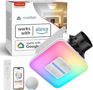 OREiN Matter Smart Bathroom Fan with Light – Humidity Sensor, 130–160 CFM Ventilation, Ultra-Quiet 1.0 Sone, Tunable White & Custom RGB, Dual Bluetooth Speakers, Compatible with Alexa & Google Home