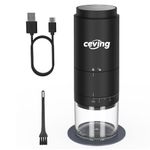 Portable Battery Powered Burr Coffee Grinder with 38 Adjustable Settings, Rechargeable Coffee Bean Grinder with LED Display, Quiet Cordless Coffee Mill for Travel, Camping, Espresso, Pour Over, etc